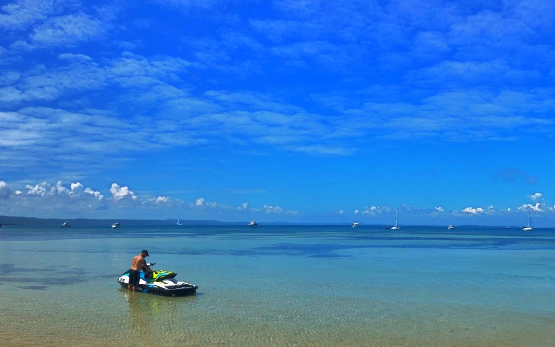 Moreton Bay, Blue Bottles and a Jet Ski